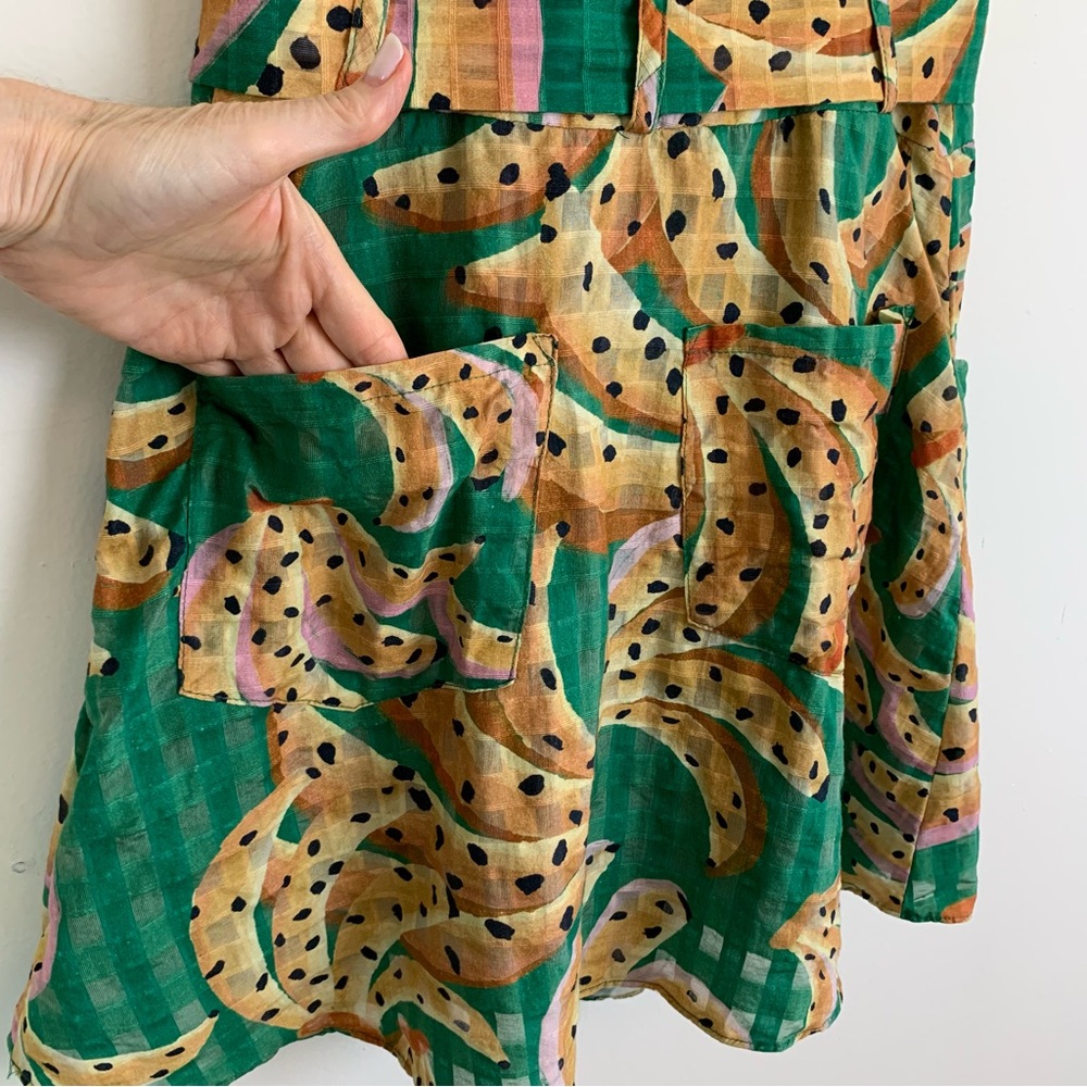 FARM Rio Green Banana Print Sundress with Yellow Accents - Picture 13 of 16